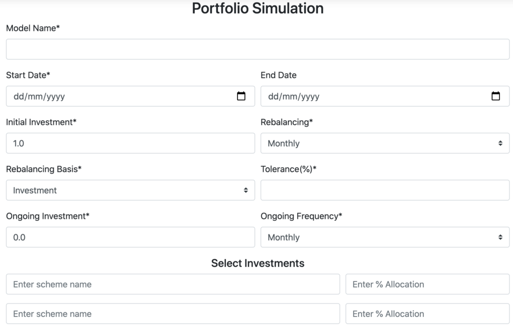 Asset allocation portfolio simulation 